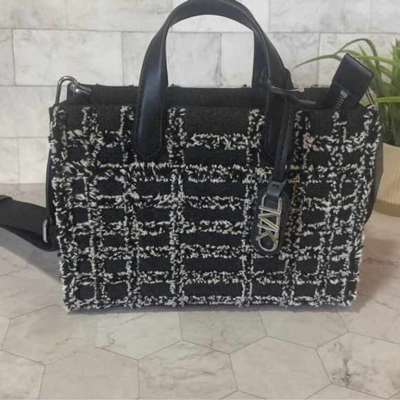 Michael Kors Handbags - Michael Kors Gigi Small Black Denim Satchel Messenger Crossbody